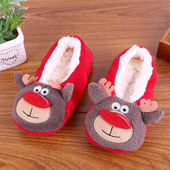 Cotton Warm Indoor Slippers Soft Plush Christmas Shoes