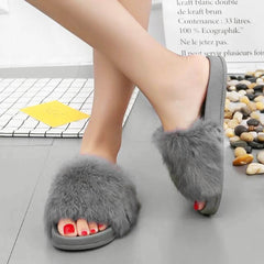 Non-slip Soft Fluffy Faux Fur Flat shoes