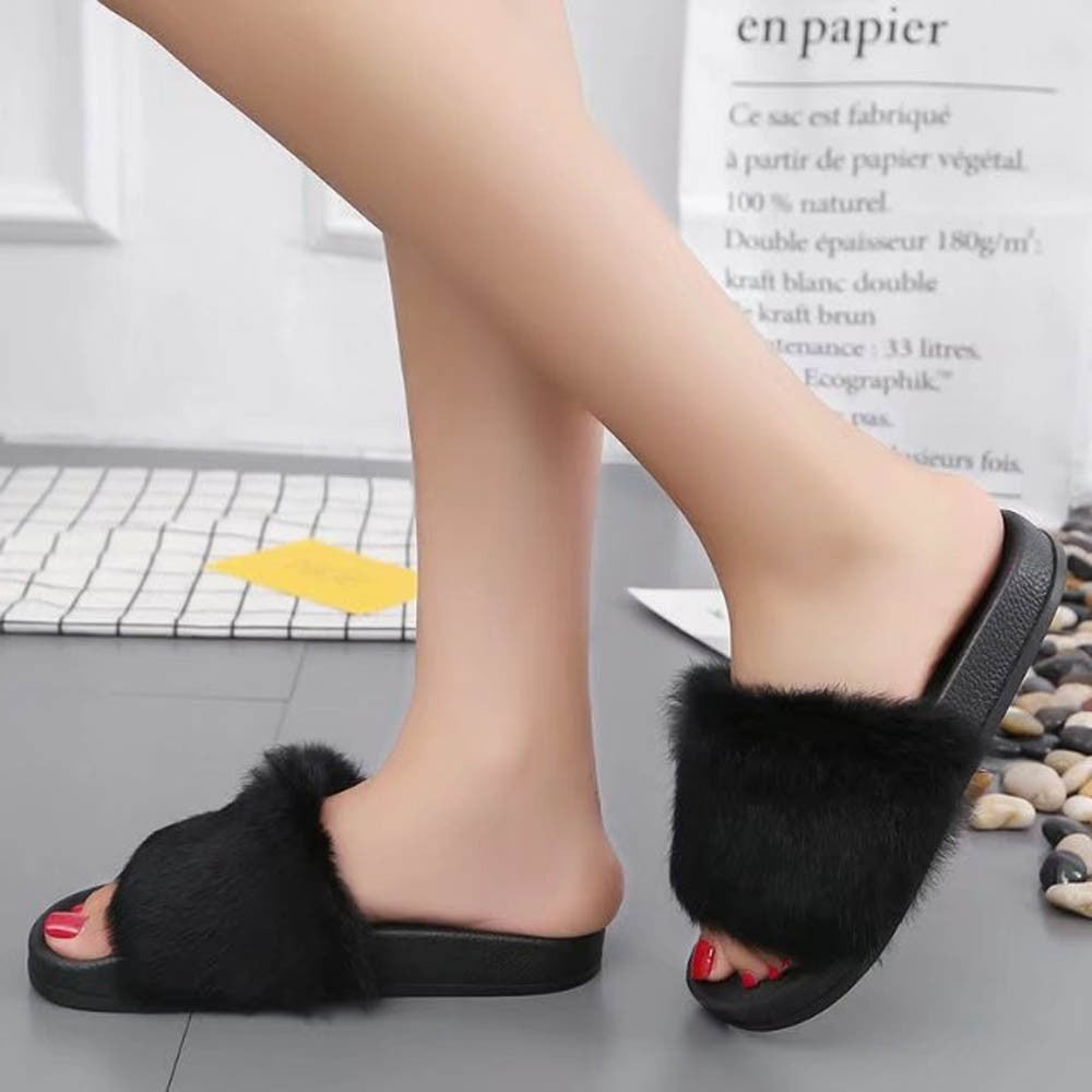 Non-slip Soft Fluffy Faux Fur Flat shoes