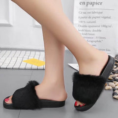 Non-slip Soft Fluffy Faux Fur Flat shoes