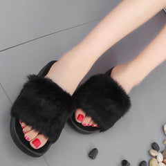 Non-slip Soft Fluffy Faux Fur Flat shoes