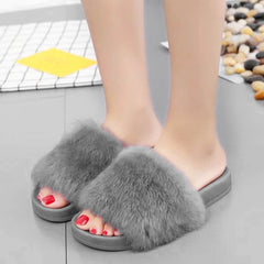 Non-slip Soft Fluffy Faux Fur Flat shoes
