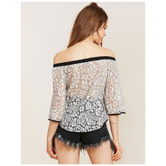 Boat Neck White Day Top