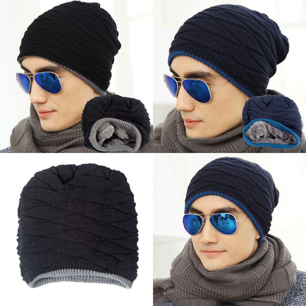 Men's Soft Lined Thick Knit Skull Cap