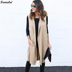 Spring Fashion Sleeveless Lapel Jacket Coats