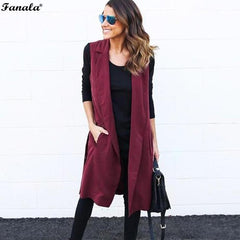 Spring Fashion Sleeveless Lapel Jacket Coats