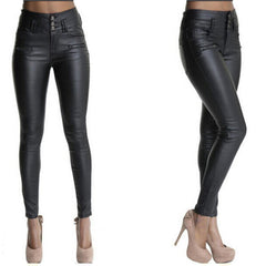 Leather Leggings Stretch Skinny Trousers