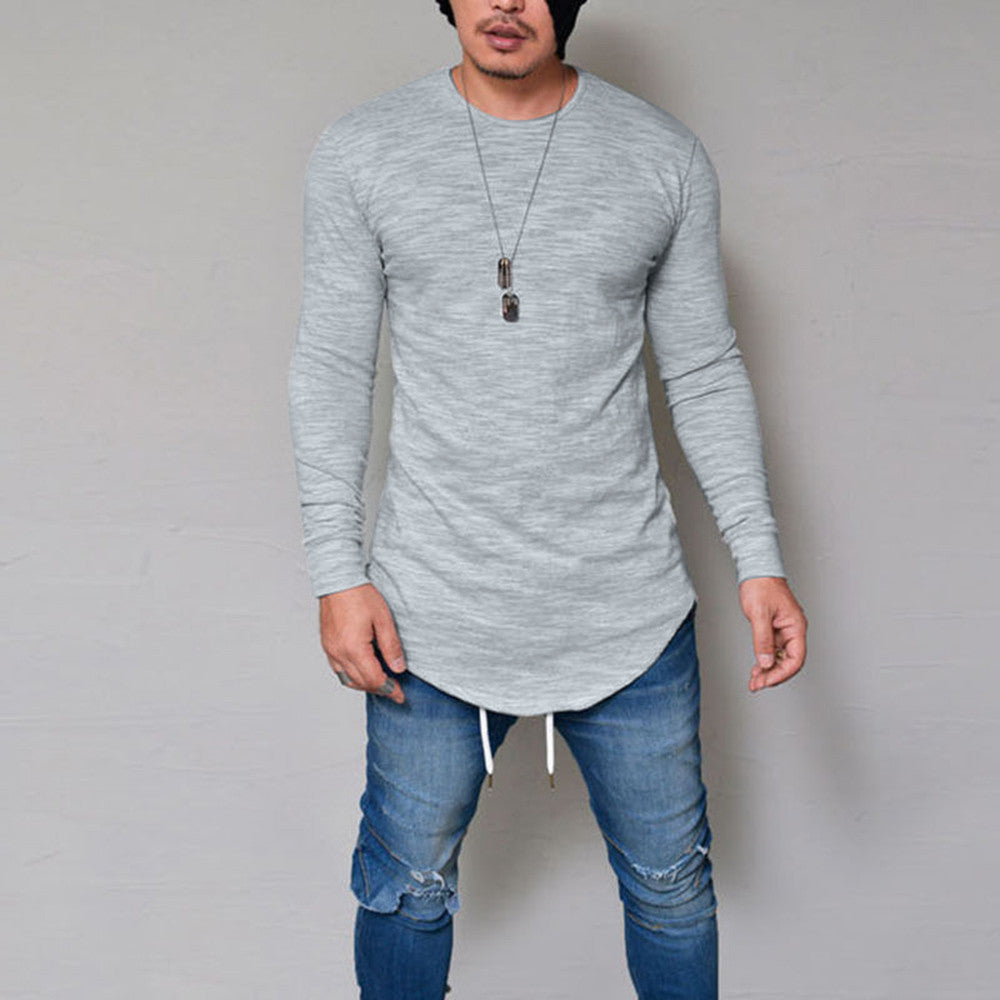 Men Slim Fit O Neck Long Sleeve
