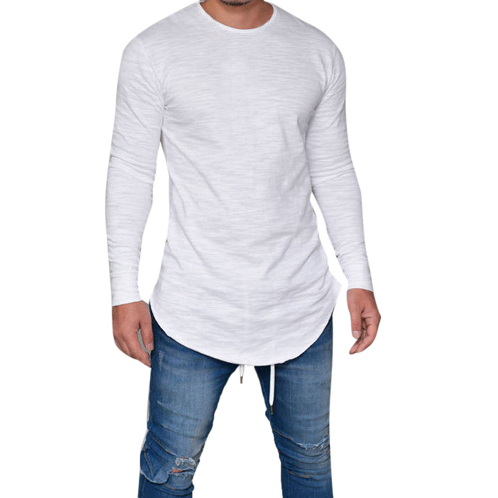 Men Slim Fit O Neck Long Sleeve