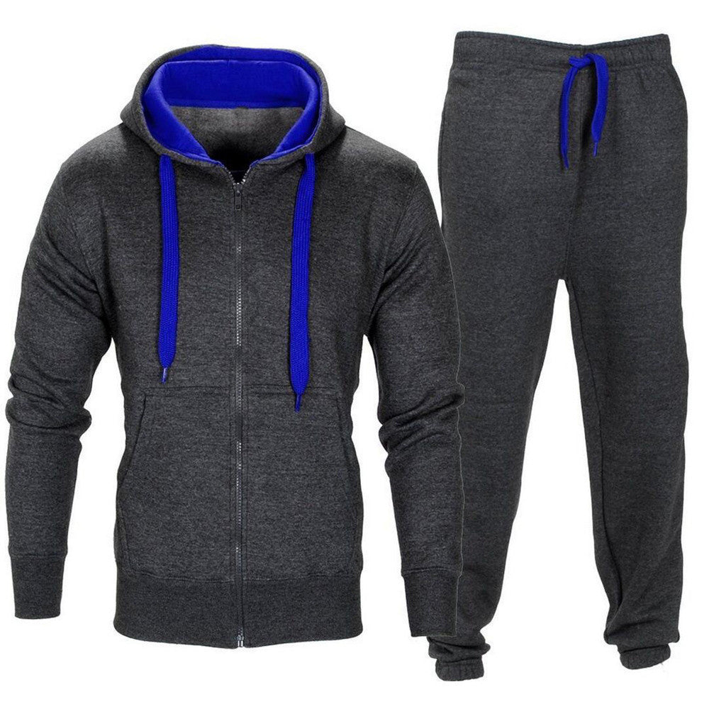 Hooded Coat Jacket Pants Jogging Sports Tracksuit Set