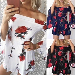 Women Beach Floral Prints Jumpsuit