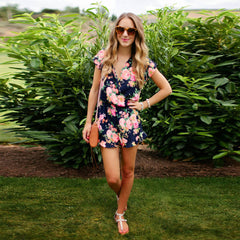 Clubwear Floral Print Playsuit Causal Jumpsuit