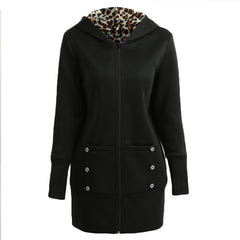 t Leopard Fleece Lining Zipper  Outerwear