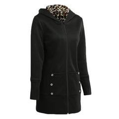 t Leopard Fleece Lining Zipper  Outerwear