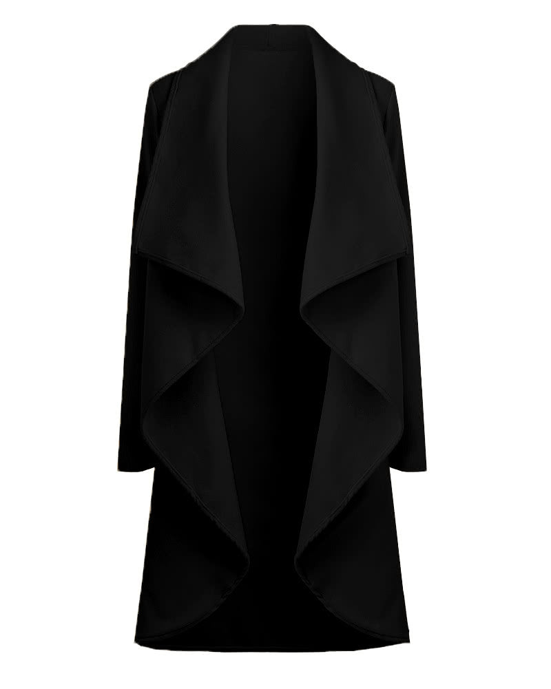 Ribbed Sleeves Casual Warm Outerwear Overcoat