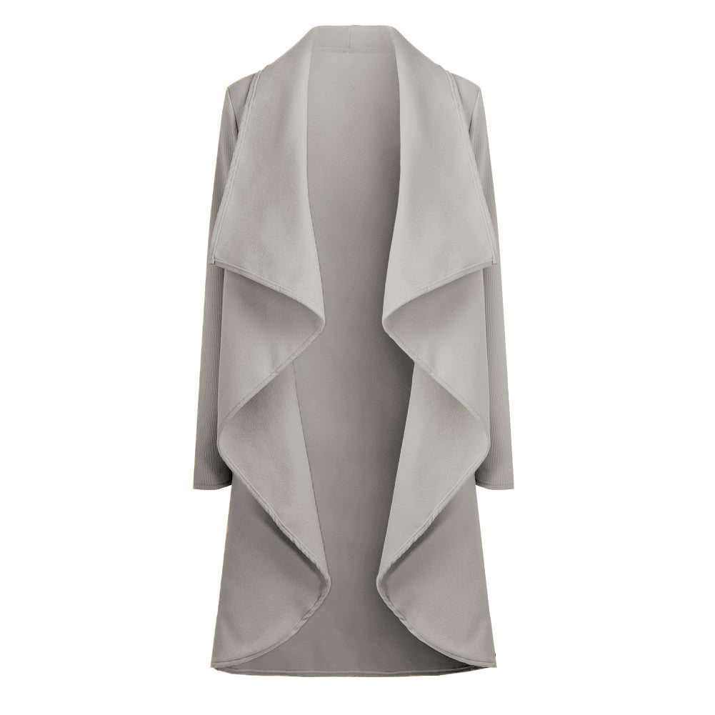 Ribbed Sleeves Casual Warm Outerwear Overcoat
