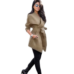 Women  Long Sleeve Pockets Casual Outerwear