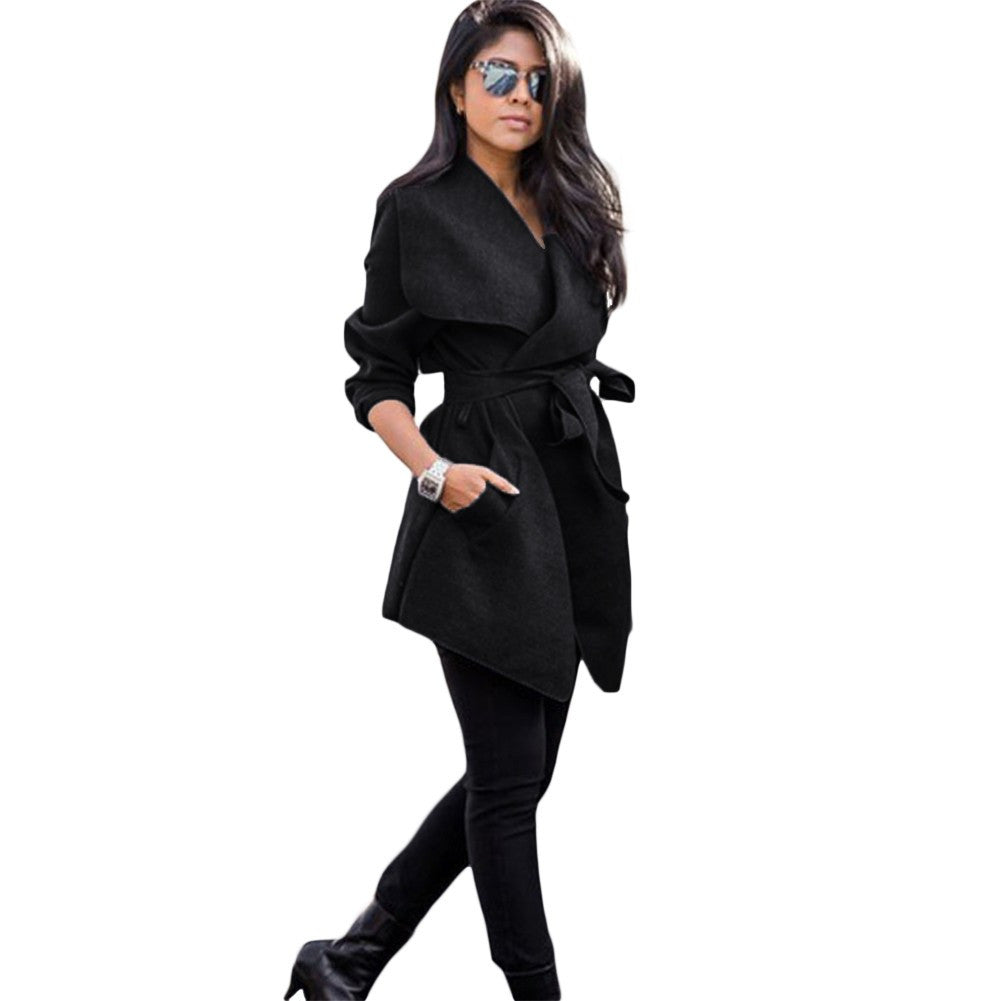 Women  Long Sleeve Pockets Casual Outerwear